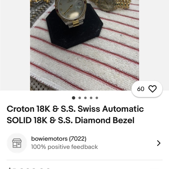 Croton watch 18k gold Rolex lock & dial 100%real gold & Diamonds - Picture 9 of 11